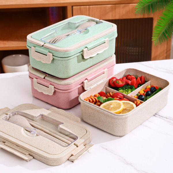 Food Grade Plastic Eco-friendly Bento Boxes for Adults Bento Lunch Box Kids With Free Cutlery
